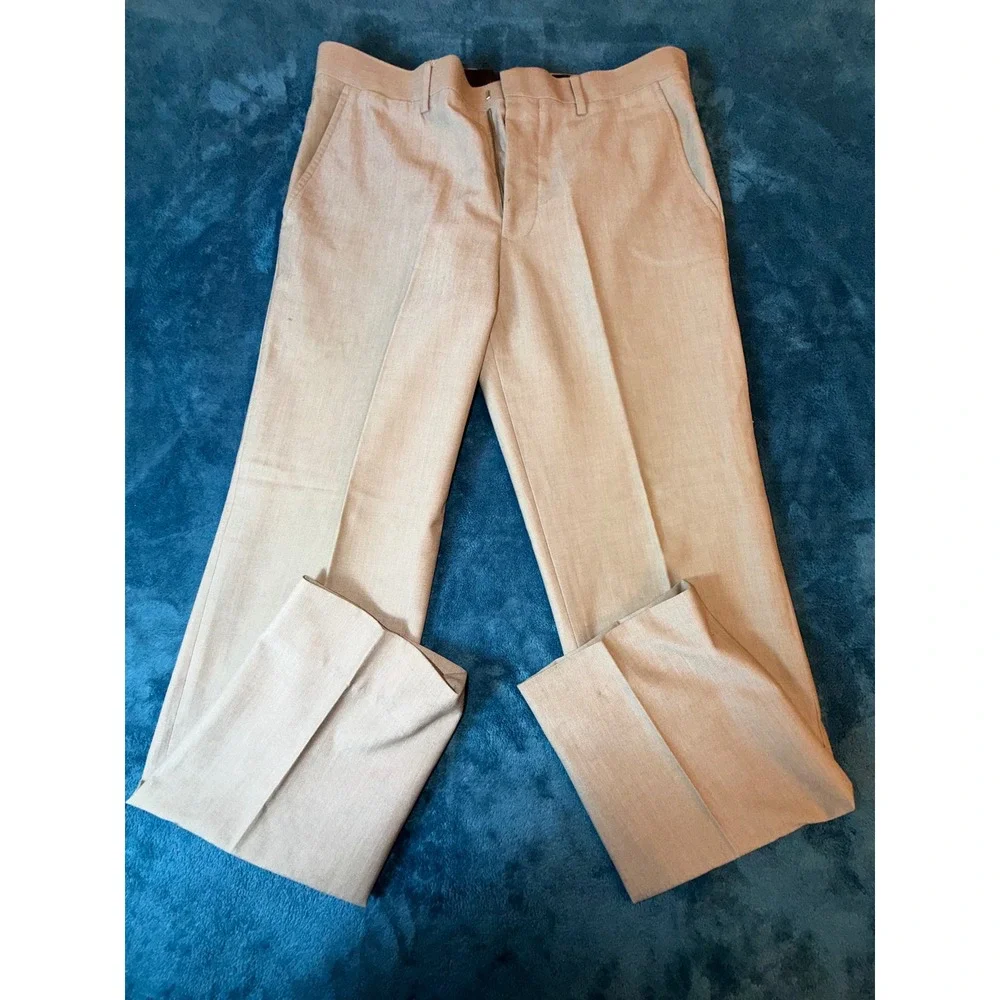 J.Ferrar Mens Slim Fit Suit Tan Beige 2 Button Blazer Pants Set 42L 553-0150